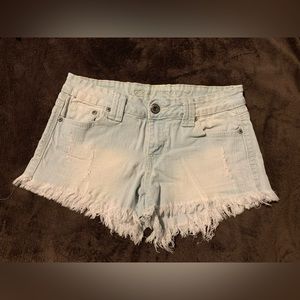 Blue Asphalt Distressed Denim shorts